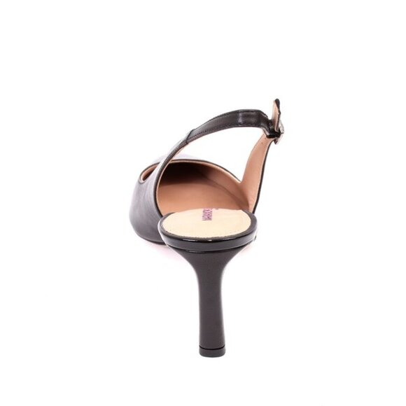 Mariano Paoletti 211c BLack Leather Slingbacks Heels Pointy Pumps - Picture 5 of 8